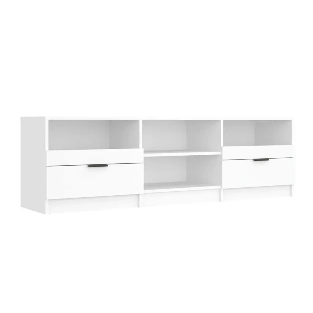 TV Cabinet White Engineered Wood Media Storage Unit 150 x 33.5 x 45 cm