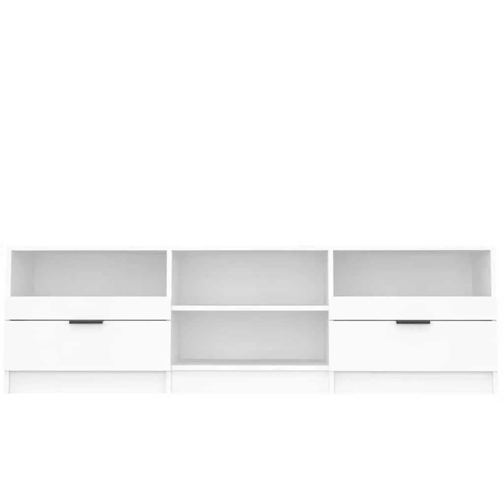 TV Cabinet White Engineered Wood Media Storage Unit 150 x 33.5 x 45 cm