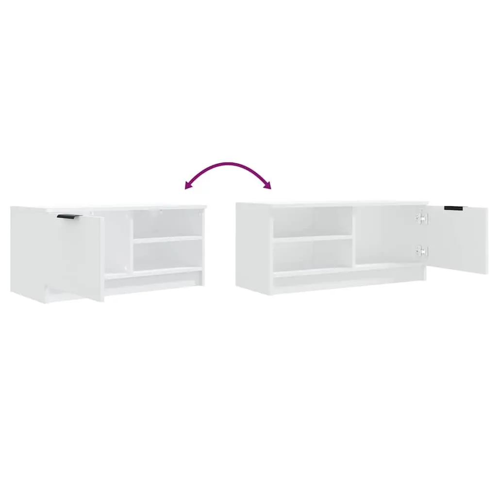 TV Cabinet White Storage Unit with Shelves and Compartment 80 x 35 x 36.5 cm
