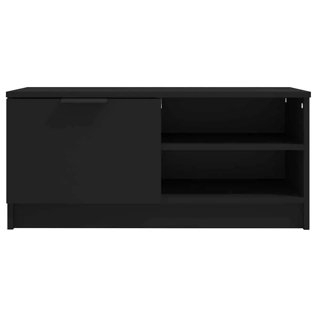 TV Cabinets 2 pcs Black Engineered Wood Storage Unit Media Stand Shelves