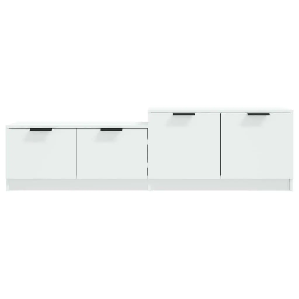 TV Cabinet White Engineered Wood Storage Unit with Doors and Compartments 1585 x 360 x 450 mm