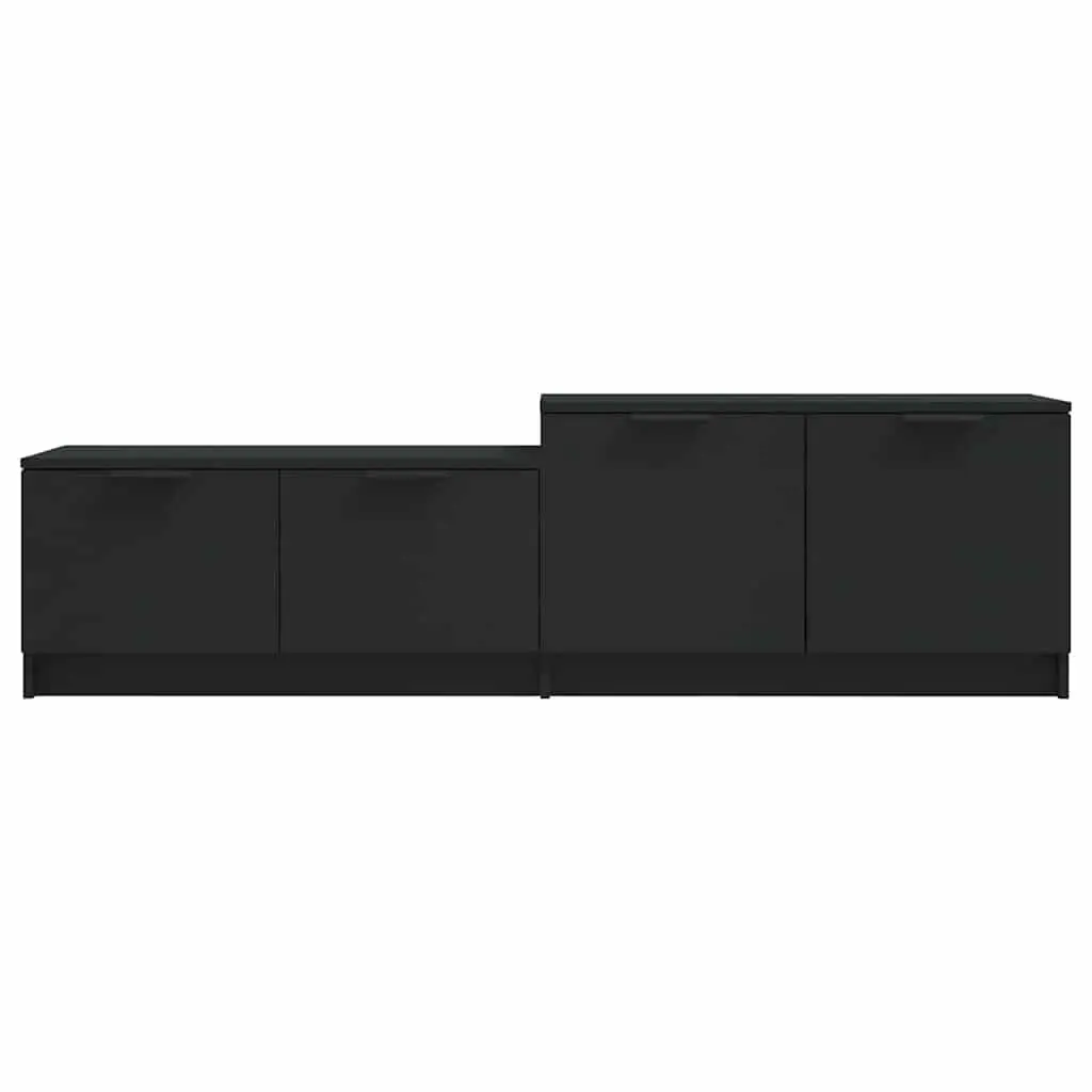 TV Cabinet Black Storage Unit with Doors and Compartments 158.5 x 36 x 45 cm
