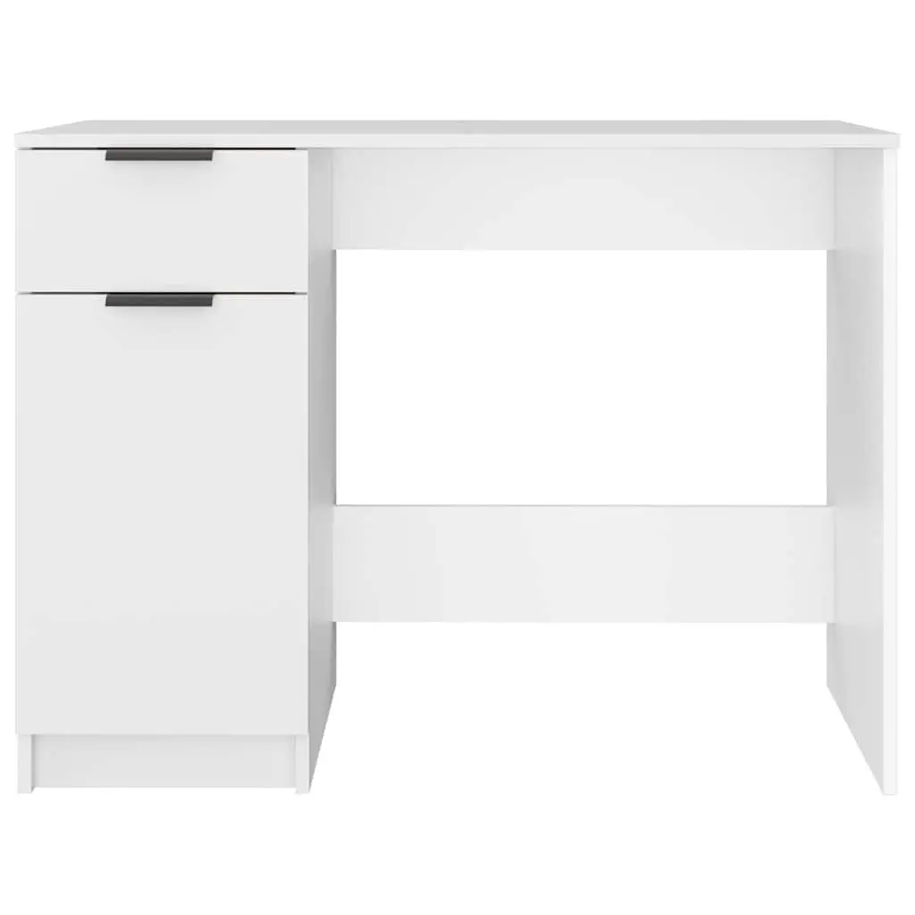 White Computer Desk 100x50x75cm Home Office Workstation Storage Drawers