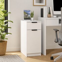 Elevate Your Home Office with a Versatile White Cabinet