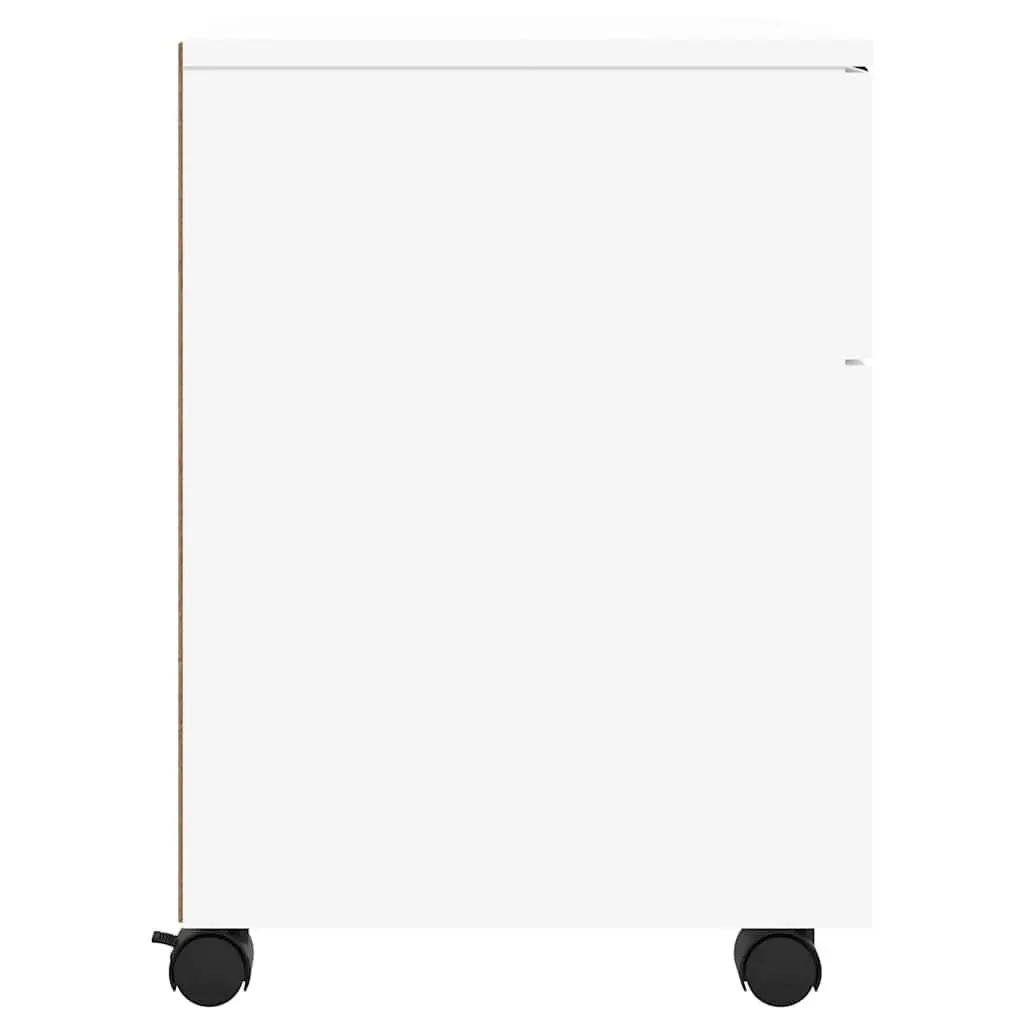 Mobile File Cabinet White Organizer with Wheels 45x38x54cm