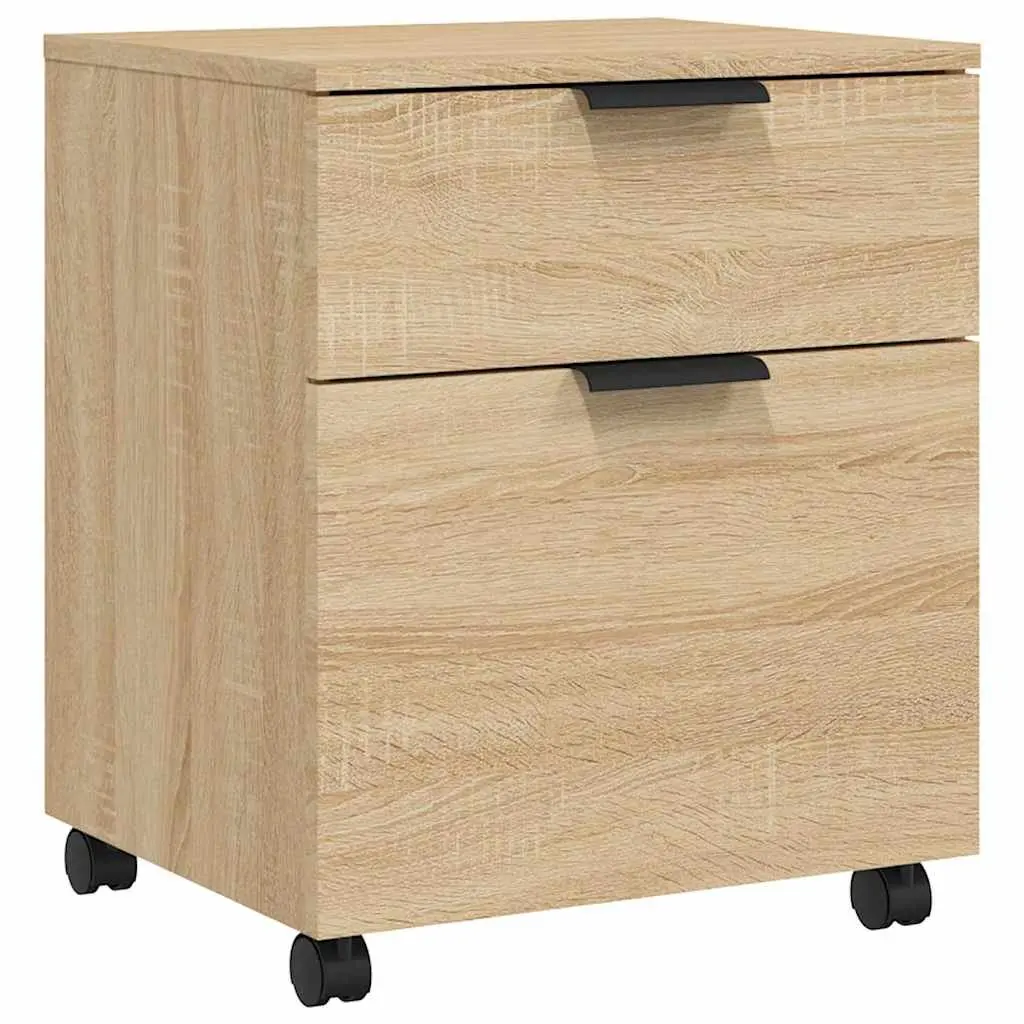 Brown Mobile File Cabinet with Wheels