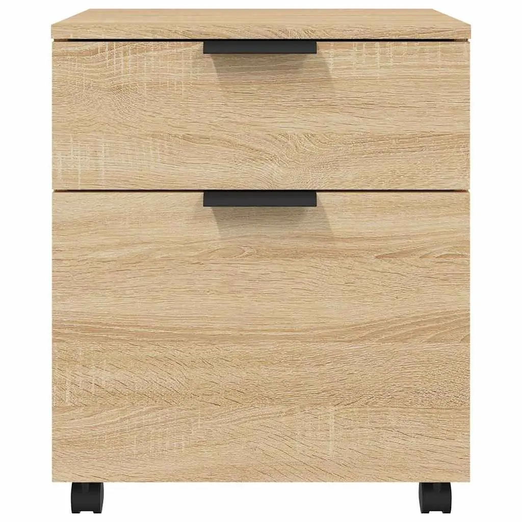 Brown Mobile File Cabinet with Wheels