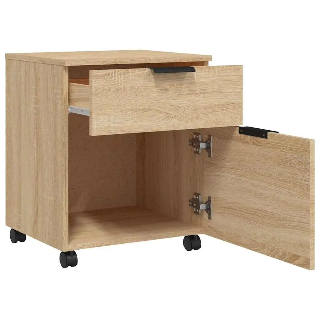 Brown Mobile File Cabinet with Wheels
