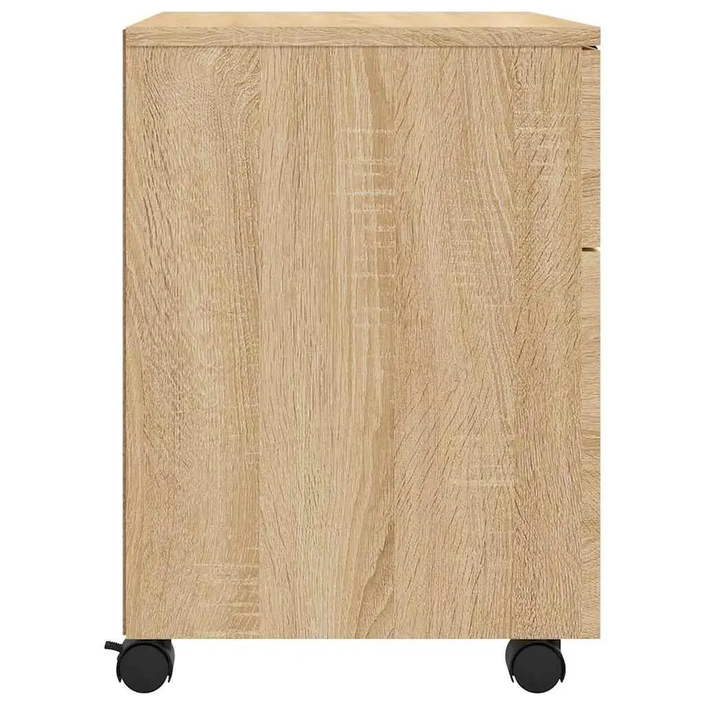 Brown Mobile File Cabinet with Wheels