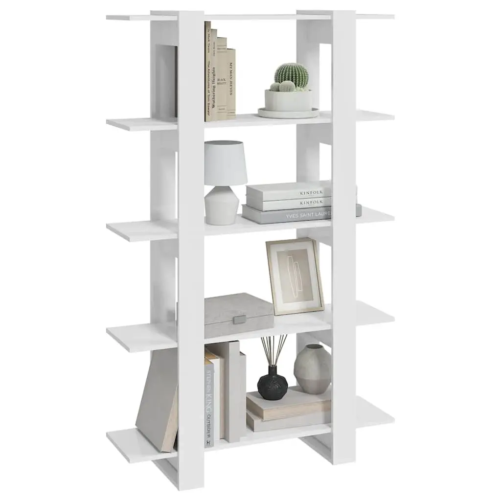 High Gloss White Book Cabinet Room Divider Bookshelf 100x30x160cm