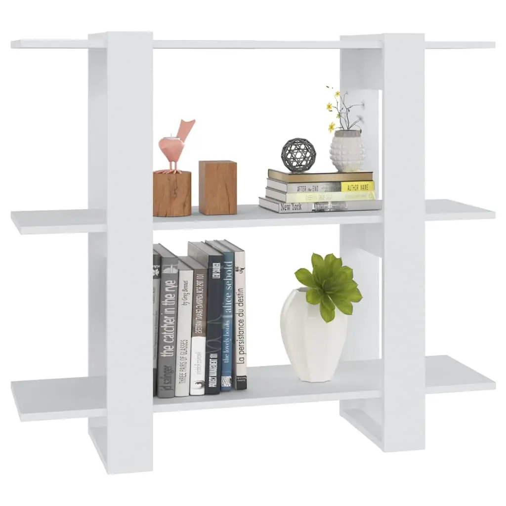 White Book Cabinet Room Divider Shelving Unit 100 x 30 x 87 cm