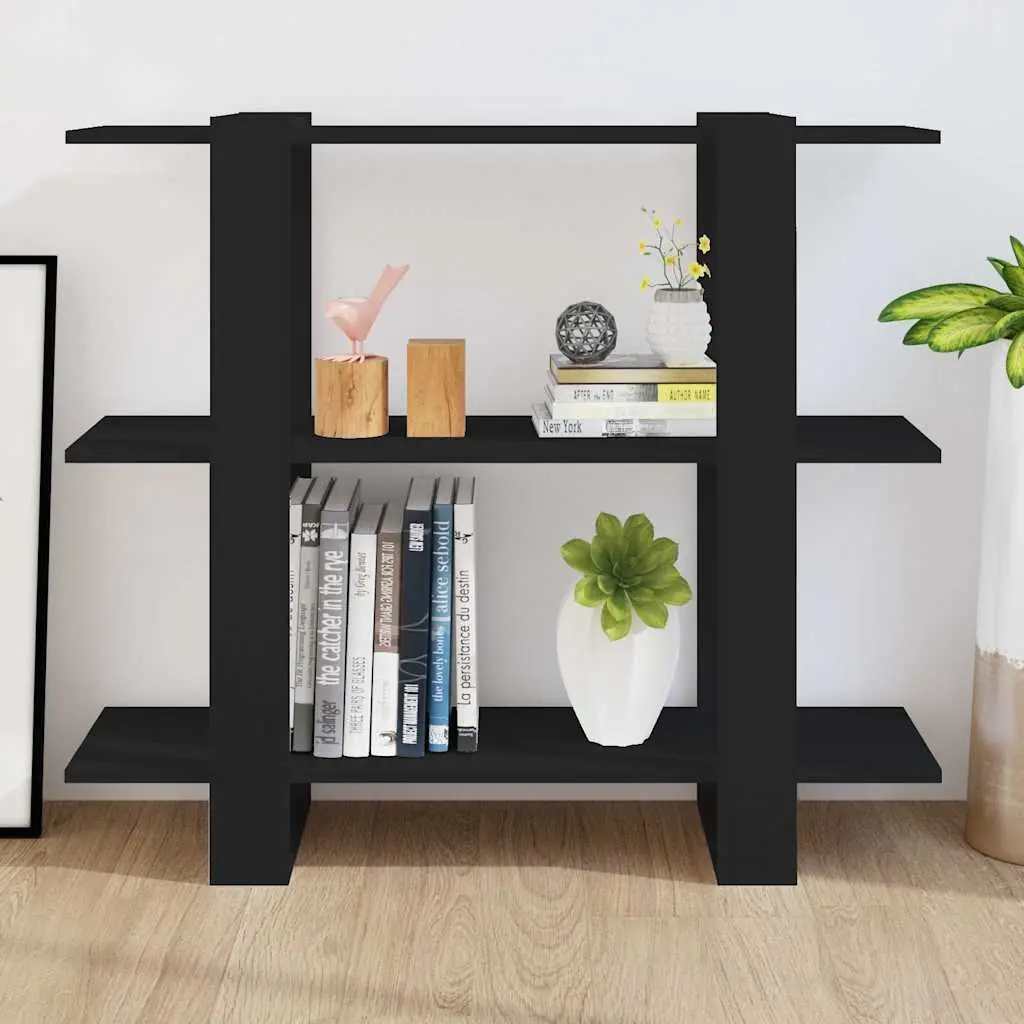 Book Cabinet Room Divider Shelving Unit Black 100 x 30 x 87 cm