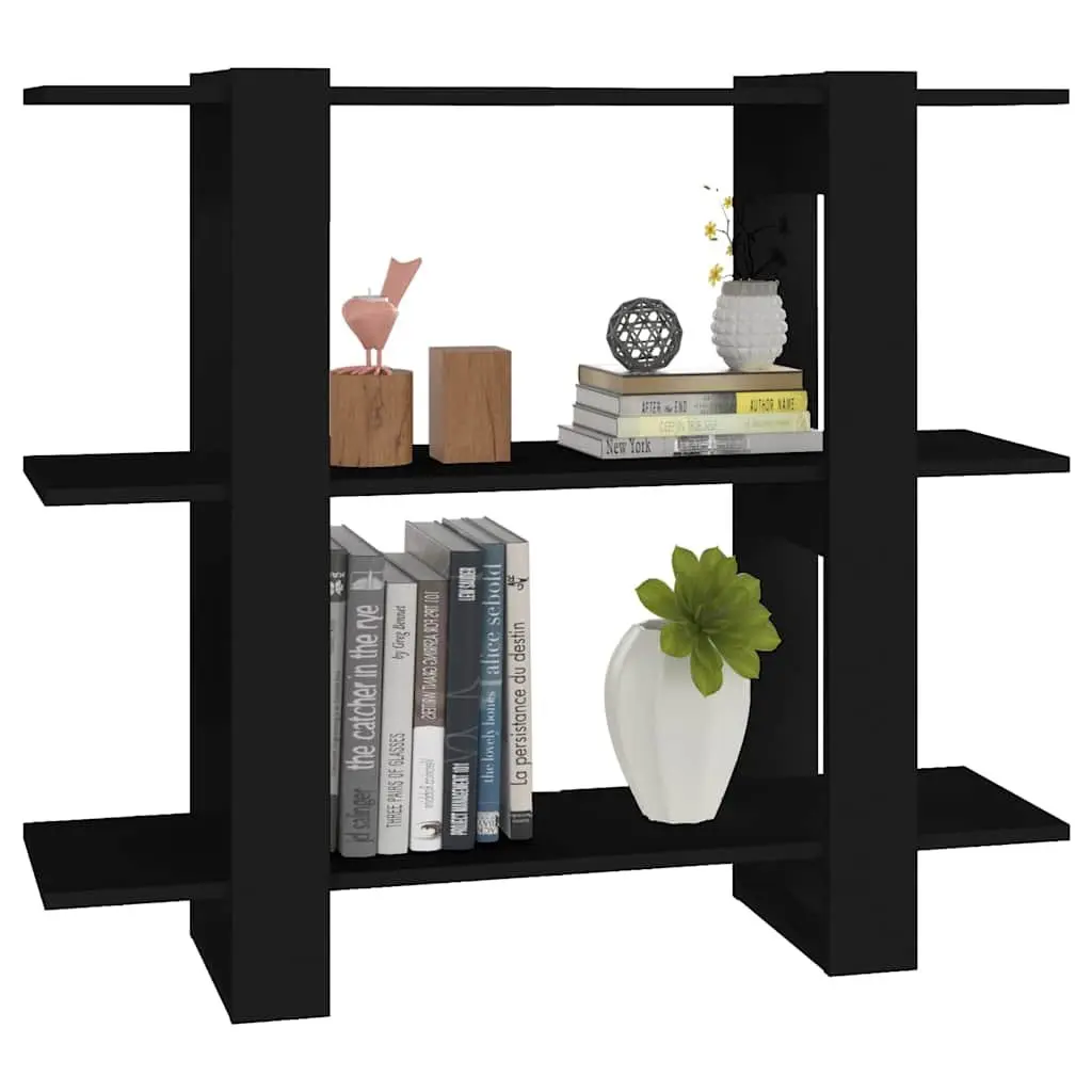 Book Cabinet Room Divider Shelving Unit Black 100 x 30 x 87 cm