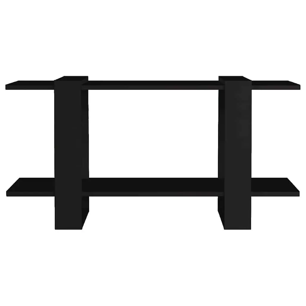 Book Cabinet Black Storage Shelving Unit Engineered Wood 100W x 30D x 51H cm
