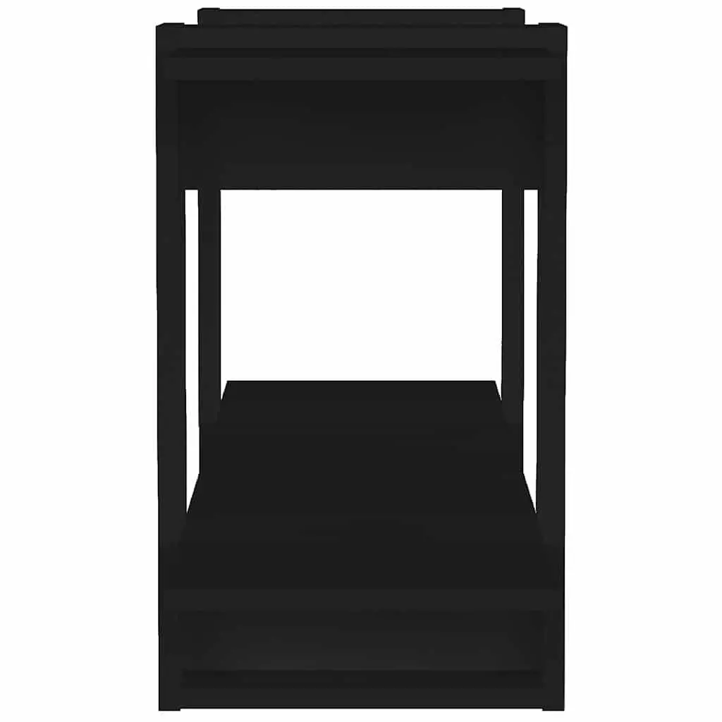 Book Cabinet Black Storage Shelving Unit Engineered Wood 100W x 30D x 51H cm