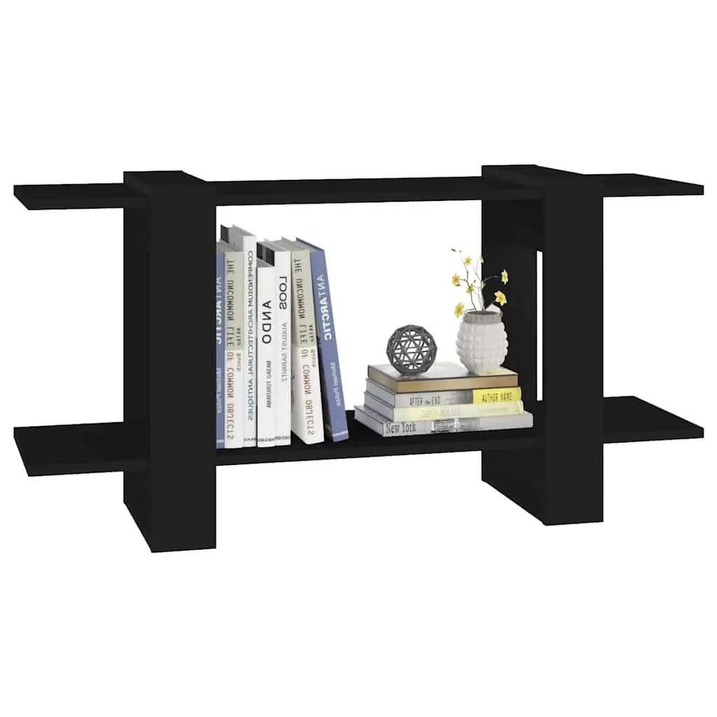 Book Cabinet Black Storage Shelving Unit Engineered Wood 100W x 30D x 51H cm