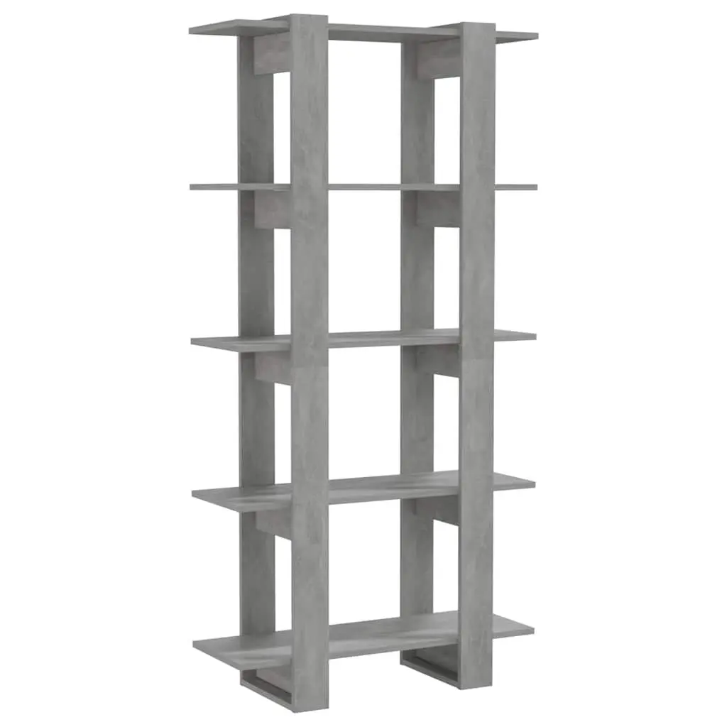 Book Cabinet Room Divider Grey Engineered Wood Storage Shelving Unit 80x30x160cm