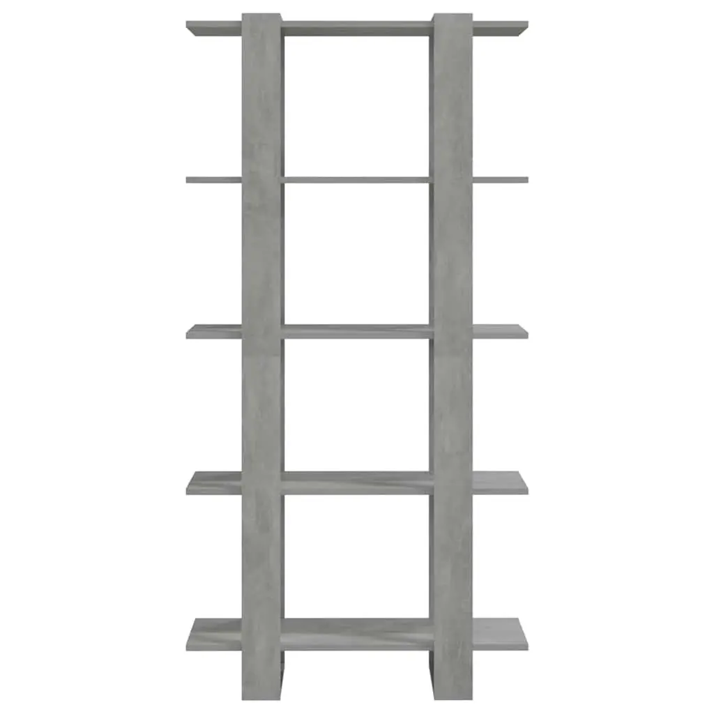 Book Cabinet Room Divider Grey Engineered Wood Storage Shelving Unit 80x30x160cm