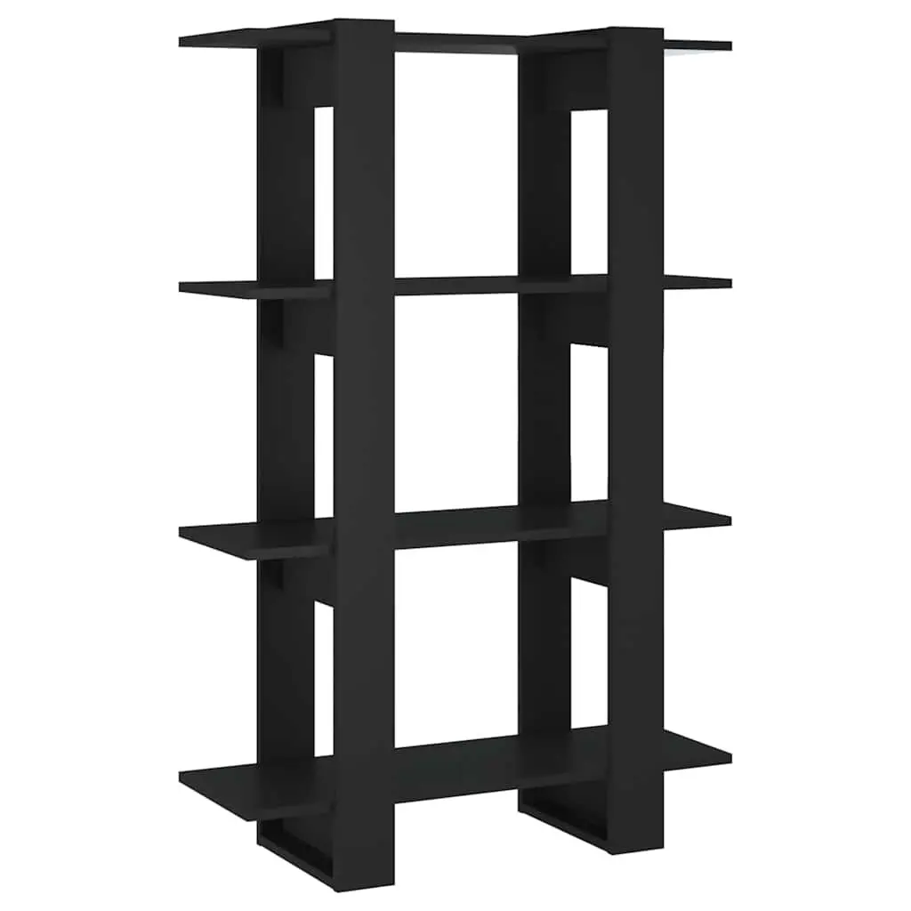 Black Wooden Book Cabinet Room Divider Storage Organizer 80W x 30D x 123.5H cm