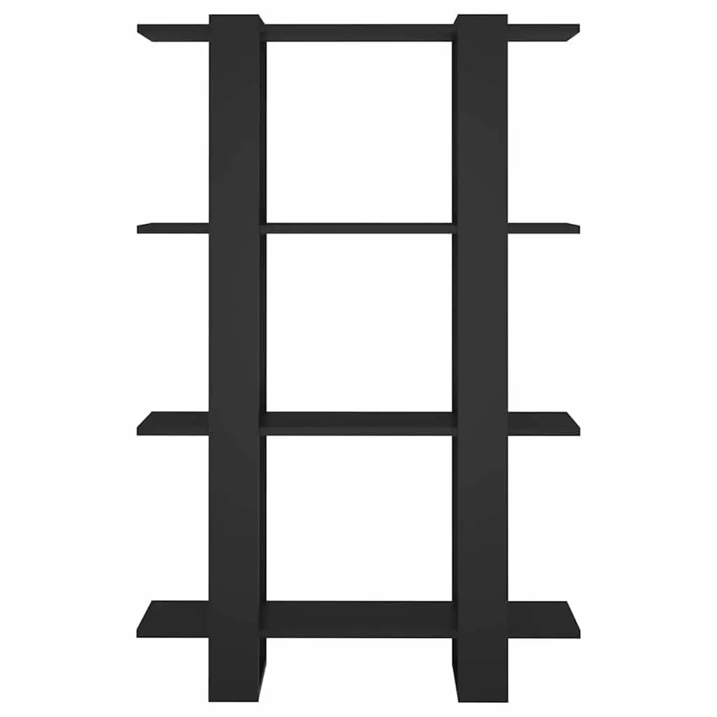 Black Wooden Book Cabinet Room Divider Storage Organizer 80W x 30D x 123.5H cm