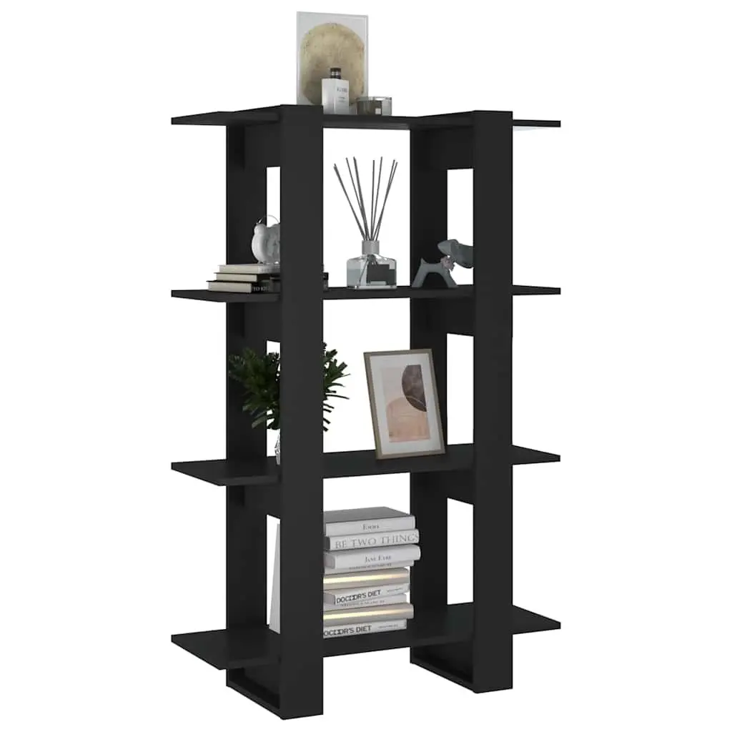 Black Wooden Book Cabinet Room Divider Storage Organizer 80W x 30D x 123.5H cm