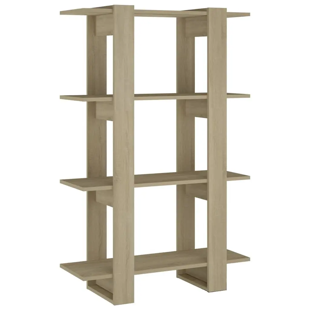 Wooden Bookshelf Room Divider Storage Organiser Brown 80L x 30W x 123.5H cm