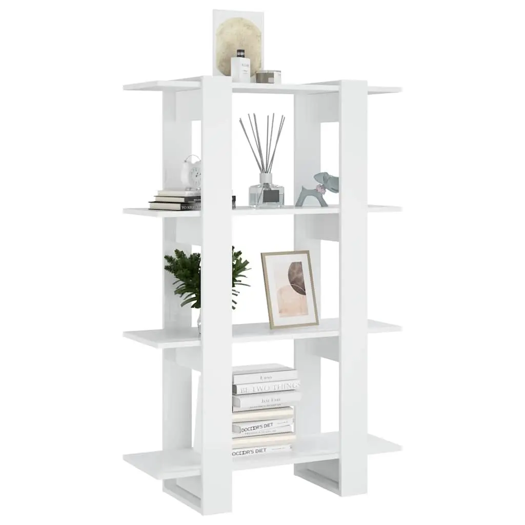 Book Cabinet Room Divider High Gloss White 80x30x123.5cm