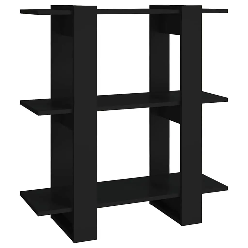 Book Cabinet Room Divider Wooden Storage Shelving Unit Black 80W x 30D x 87H cm