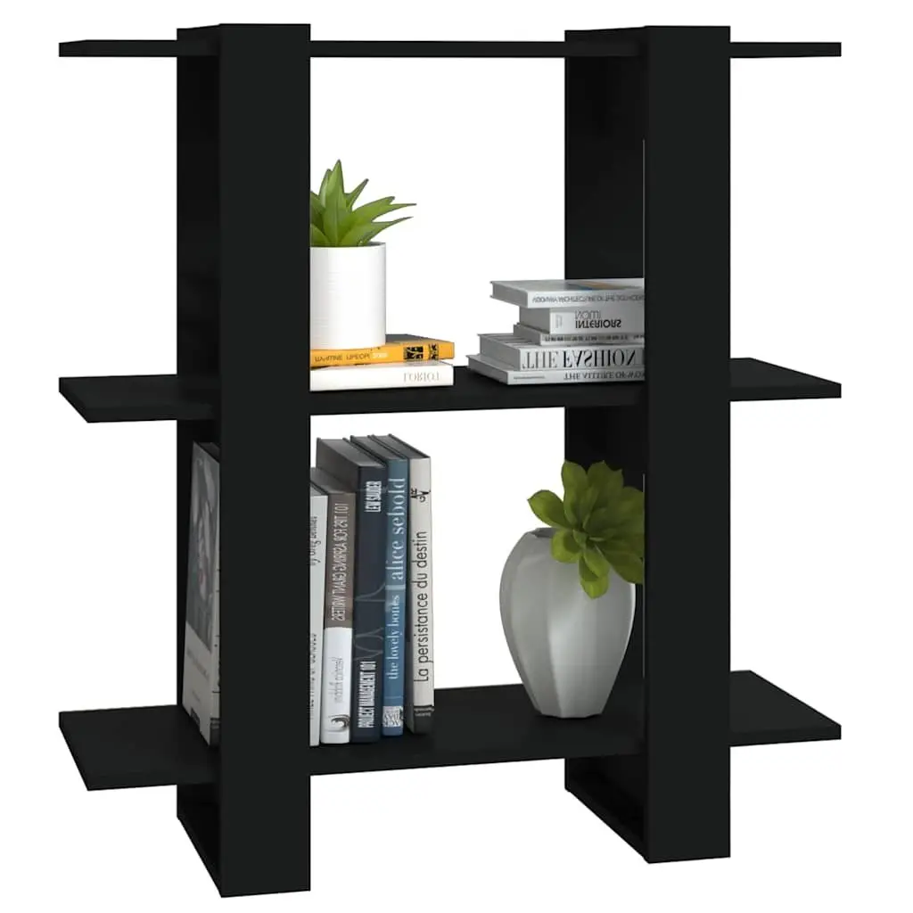 Book Cabinet Room Divider Wooden Storage Shelving Unit Black 80W x 30D x 87H cm