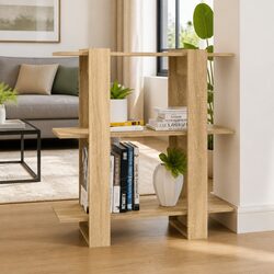 Friendly Wooden Room Divider and Storage Shelf