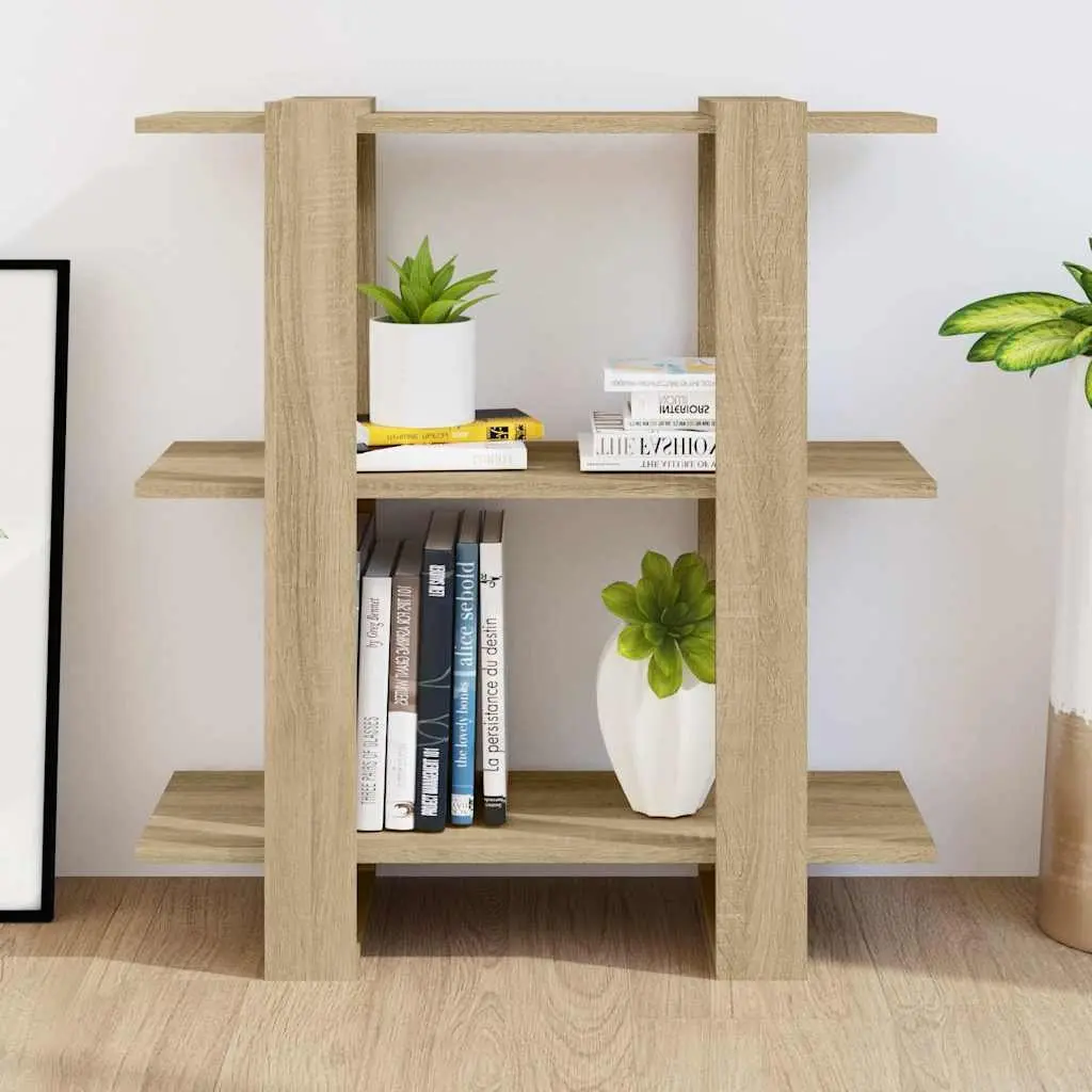 Book Cabinet Wooden Room Divider Storage Organizer Brown 80x30x87 cm