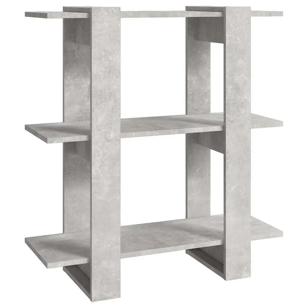 Wooden Bookcase Grey Room Divider Storage Unit 80x30x87cm
