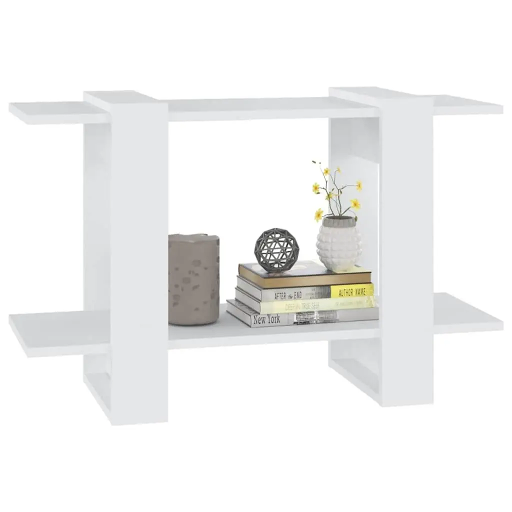 White Book Cabinet Standing Shelf Storage Organiser Room Divider Hallway Display