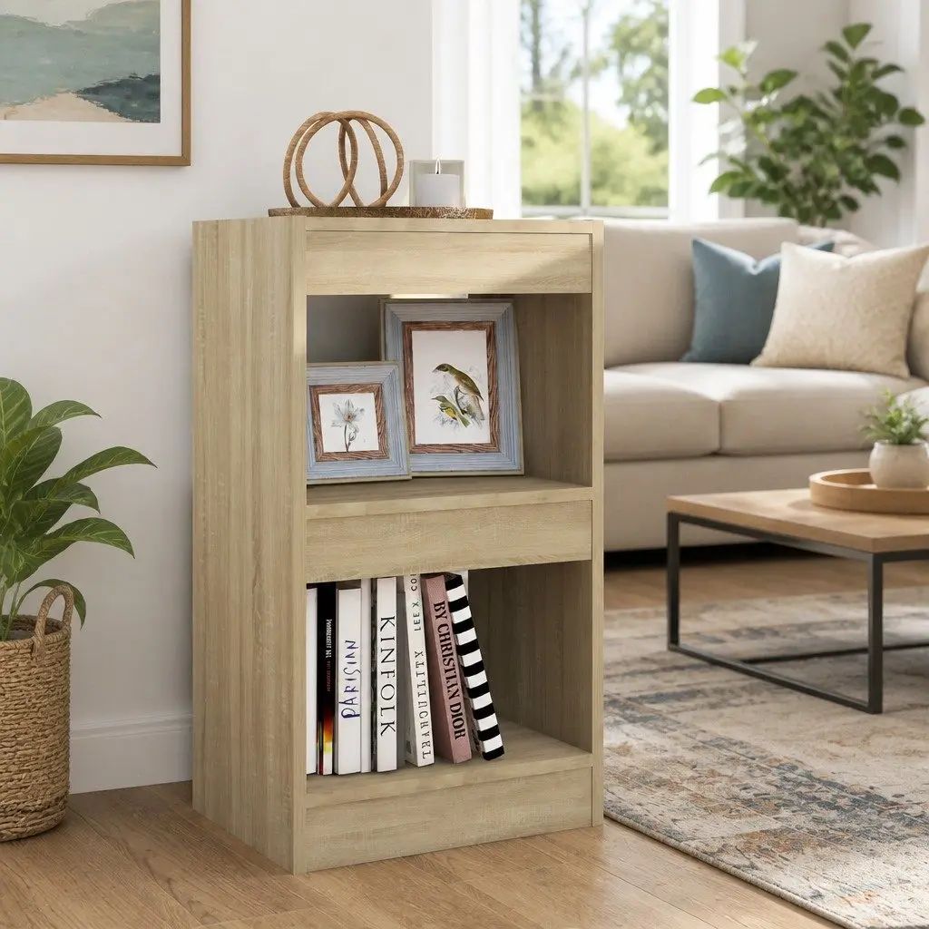Book Cabinet Room Divider Brown 40x30x72cm Storage Shelving Unit