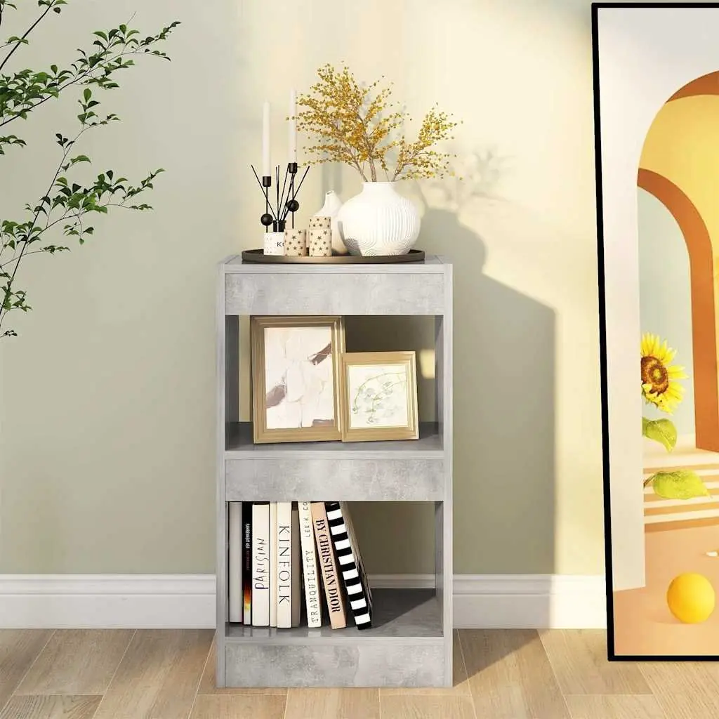 Book Cabinet Room Divider Grey Shelving Unit 40 x 30 x 72 cm