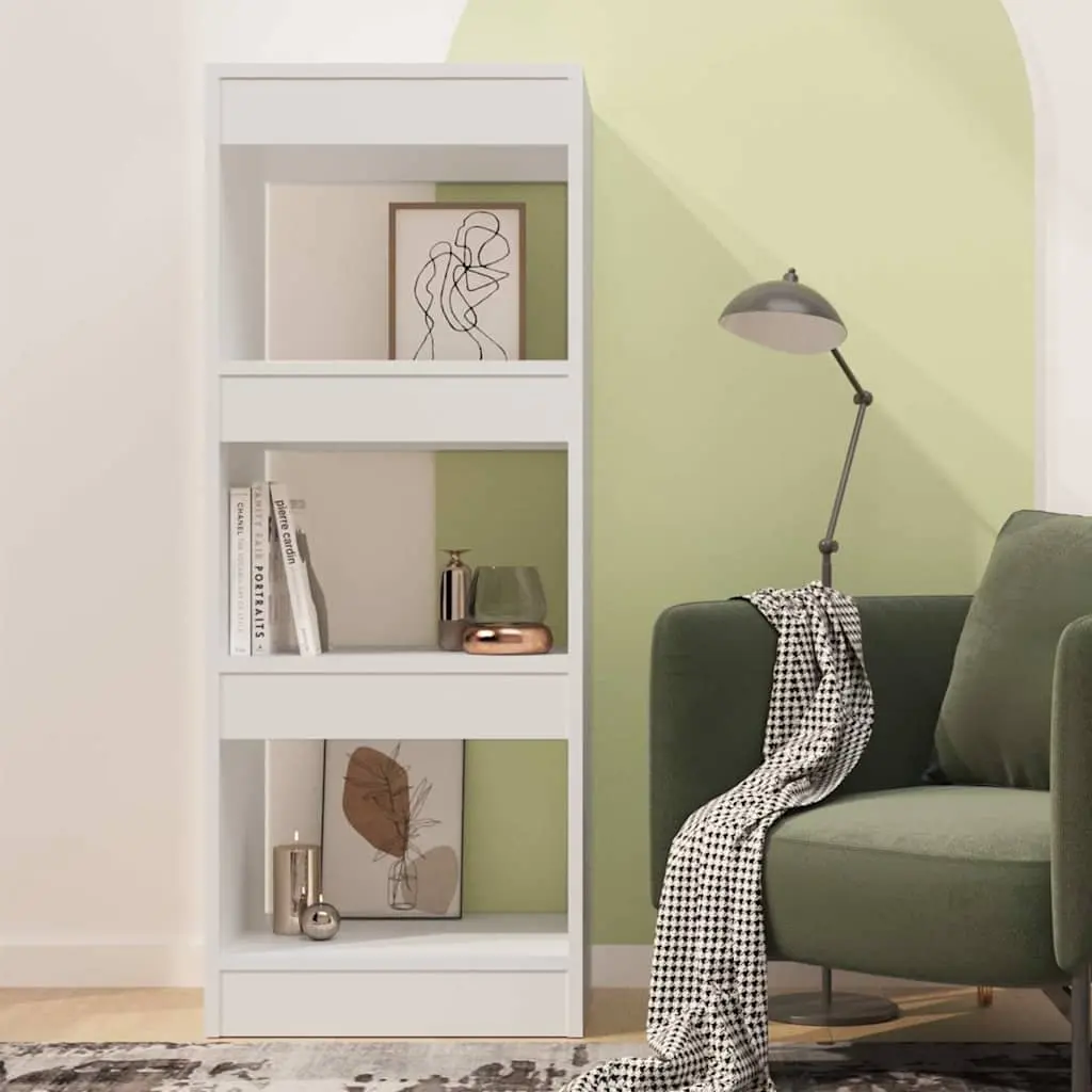 Book Cabinet Room Divider White Engineered Wood 40 x 30 x 103 cm