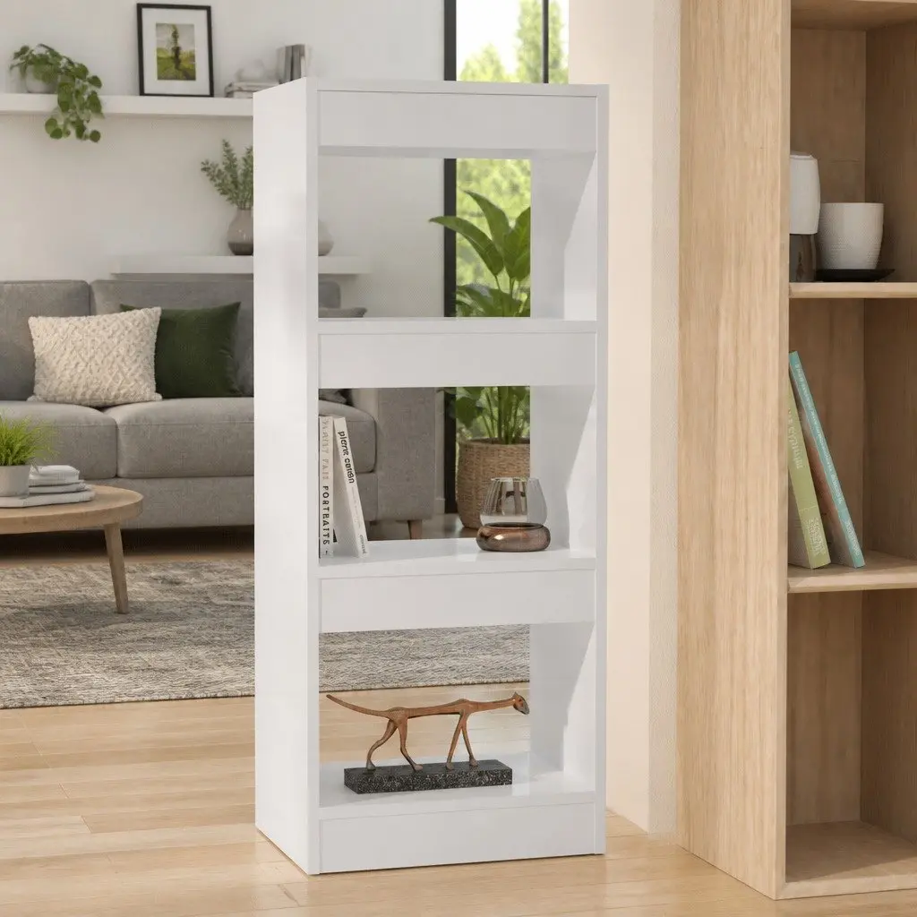 Book Cabinet Room Divider White High Gloss 40 x 30 x 103 cm