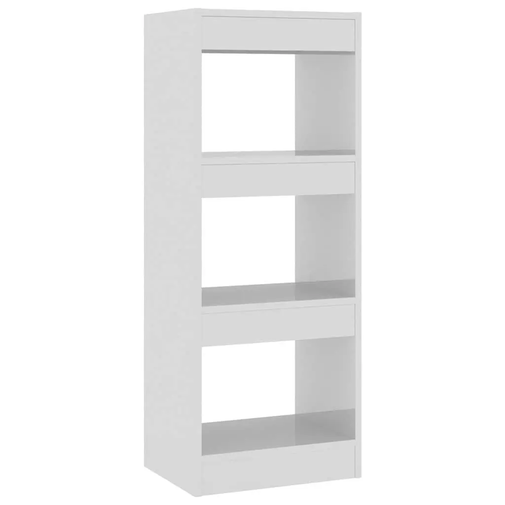 Book Cabinet Room Divider White High Gloss 40 x 30 x 103 cm