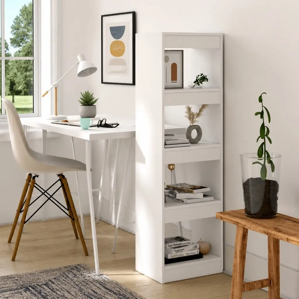 White Book Cabinet Storage Organiser Room Divider 40x30x135cm