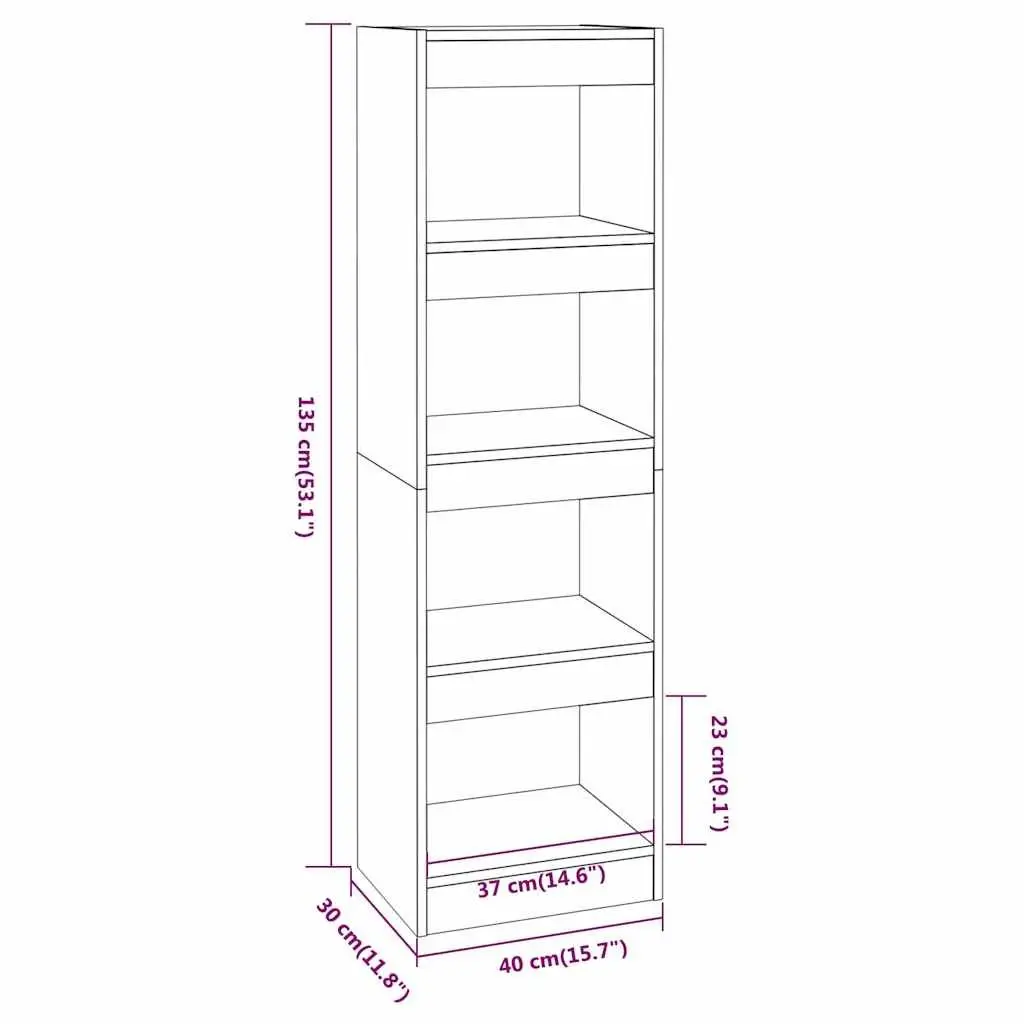 White Book Cabinet Storage Organiser Room Divider 40x30x135cm