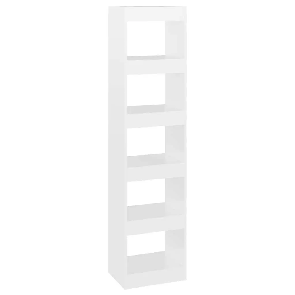 Book Cabinet High Gloss White Room Divider 40 x 30 x 166 cm