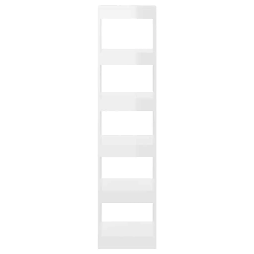 Book Cabinet High Gloss White Room Divider 40 x 30 x 166 cm
