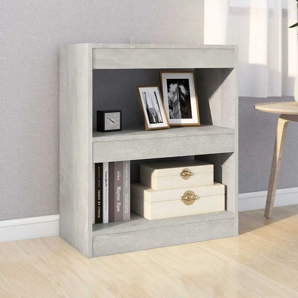 Book Cabinet Grey Storage Shelf Organiser 60W x 30D x 72H cm