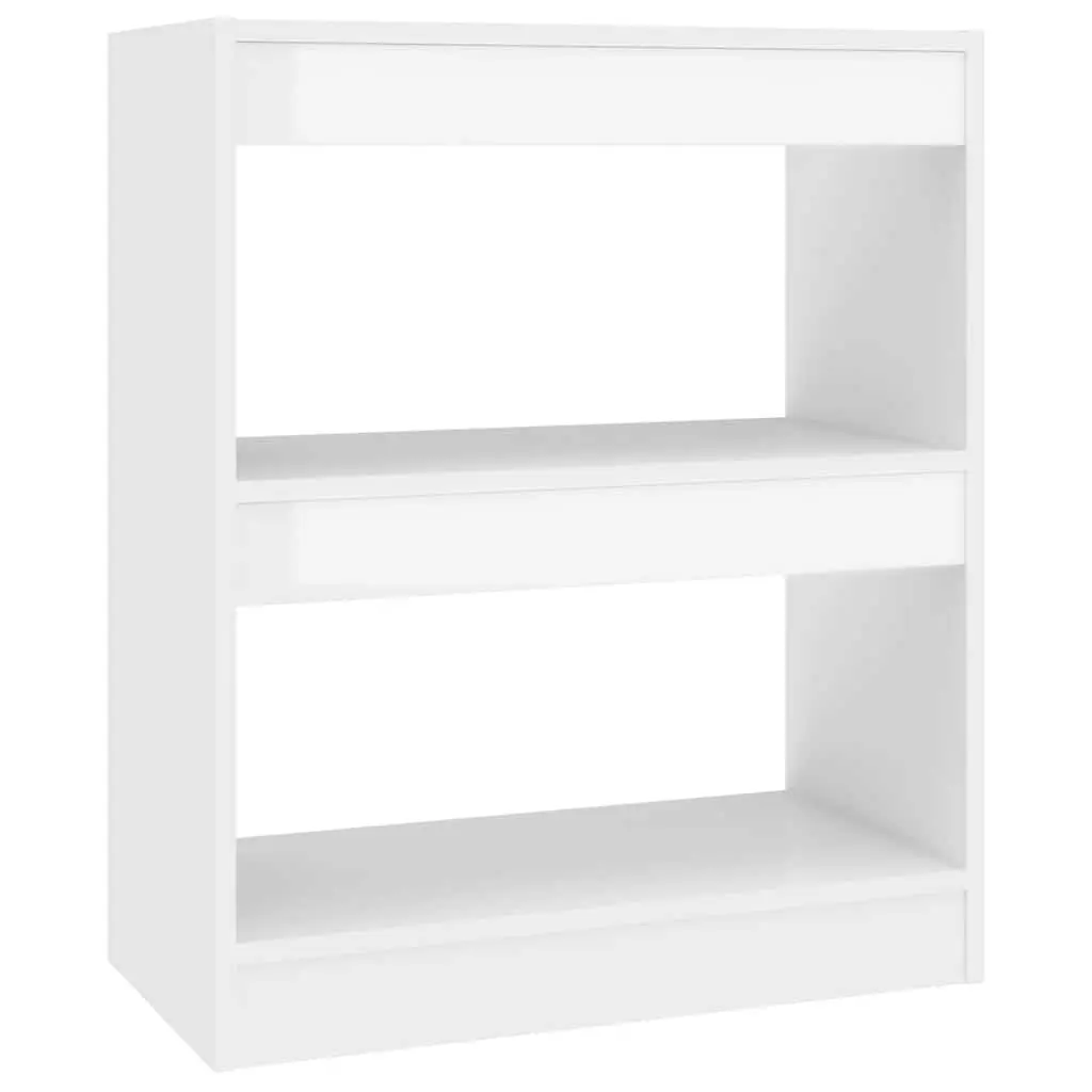 Book Cabinet Room Divider Shelf White High Gloss 60cm x 30cm x 72cm