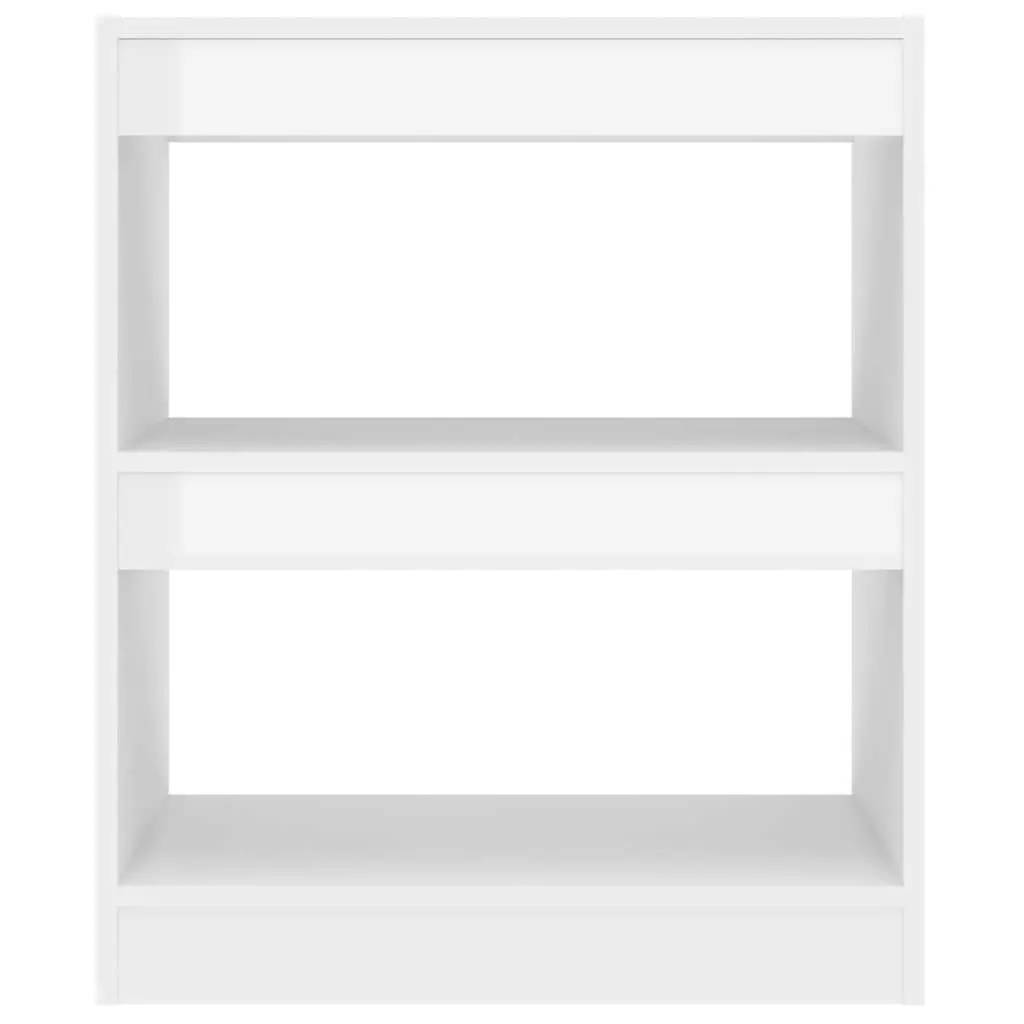 Book Cabinet Room Divider Shelf White High Gloss 60cm x 30cm x 72cm