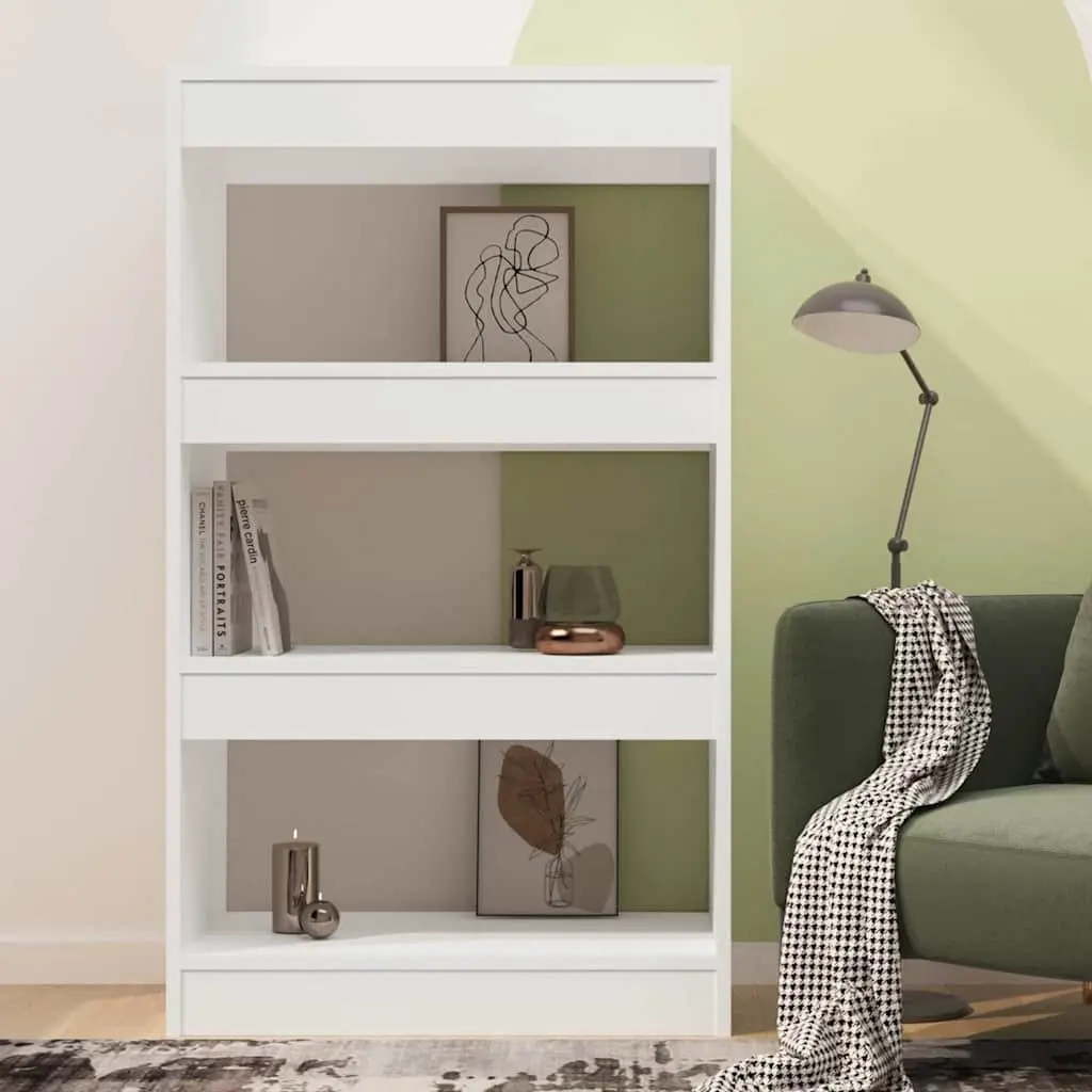 Book Cabinet Room Divider White Wooden Shelving Unit 60 x 30 x 103 cm