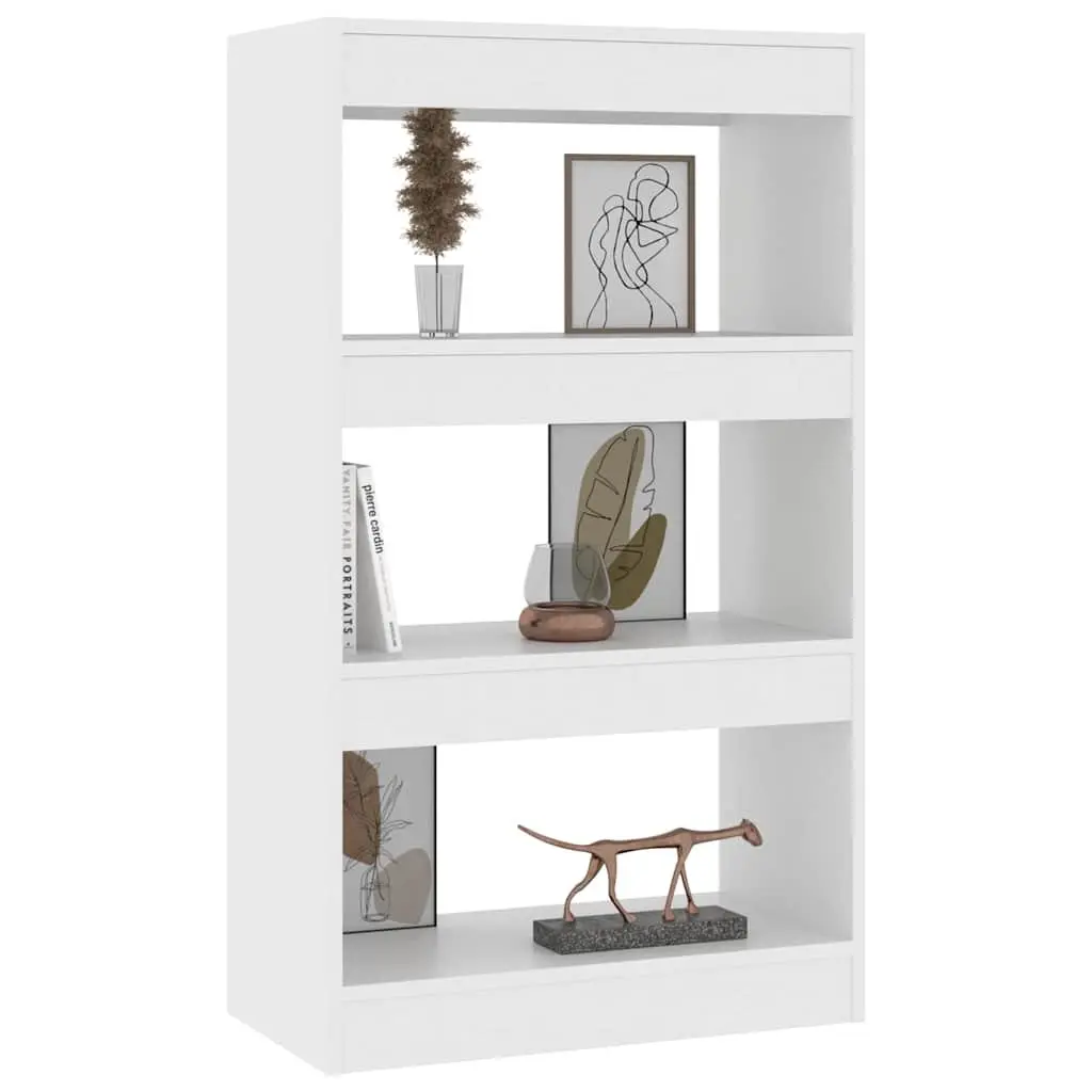 Book Cabinet Room Divider White Wooden Shelving Unit 60 x 30 x 103 cm