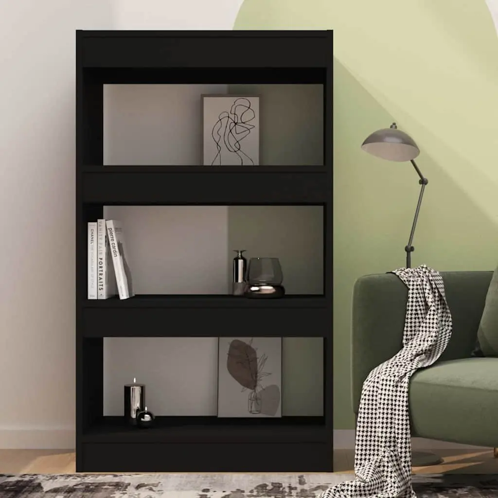 Black Book Cabinet Room Divider Storage Shelf Wooden Bookcase Standing Shelves