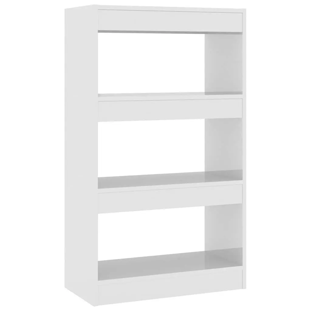 Book Cabinet Room Divider High Gloss White 60W x 30D x 103H cm