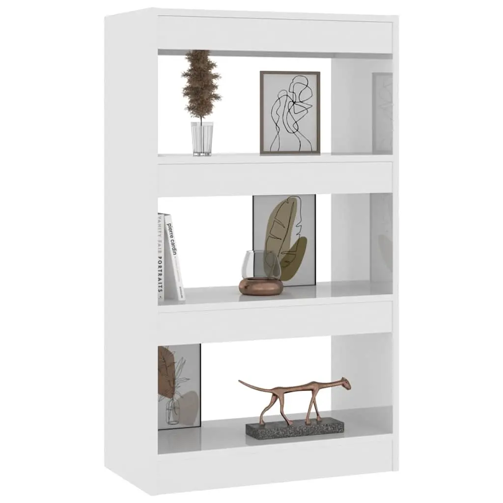 Book Cabinet Room Divider High Gloss White 60W x 30D x 103H cm